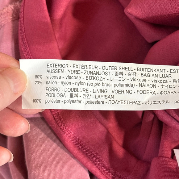 ZARA Trafaluc Pink Floral Velvet Midi Dress Women’s Small Side Slit Sleeveless - Picture 13 of 14